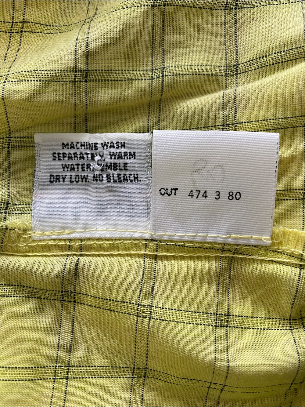 Guess Yellow Plaid Button-Down Shirt 100% cotton - Picture 7 of 8